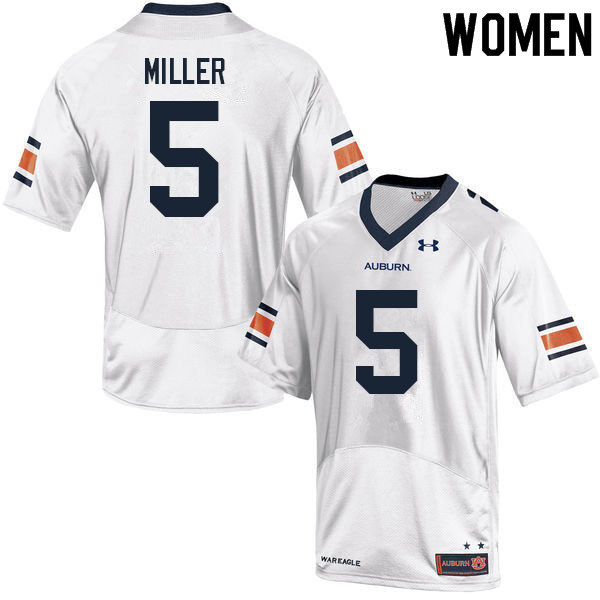 Women's Auburn Tigers #5 Dreshun Miller White 2021 College Stitched Football Jersey